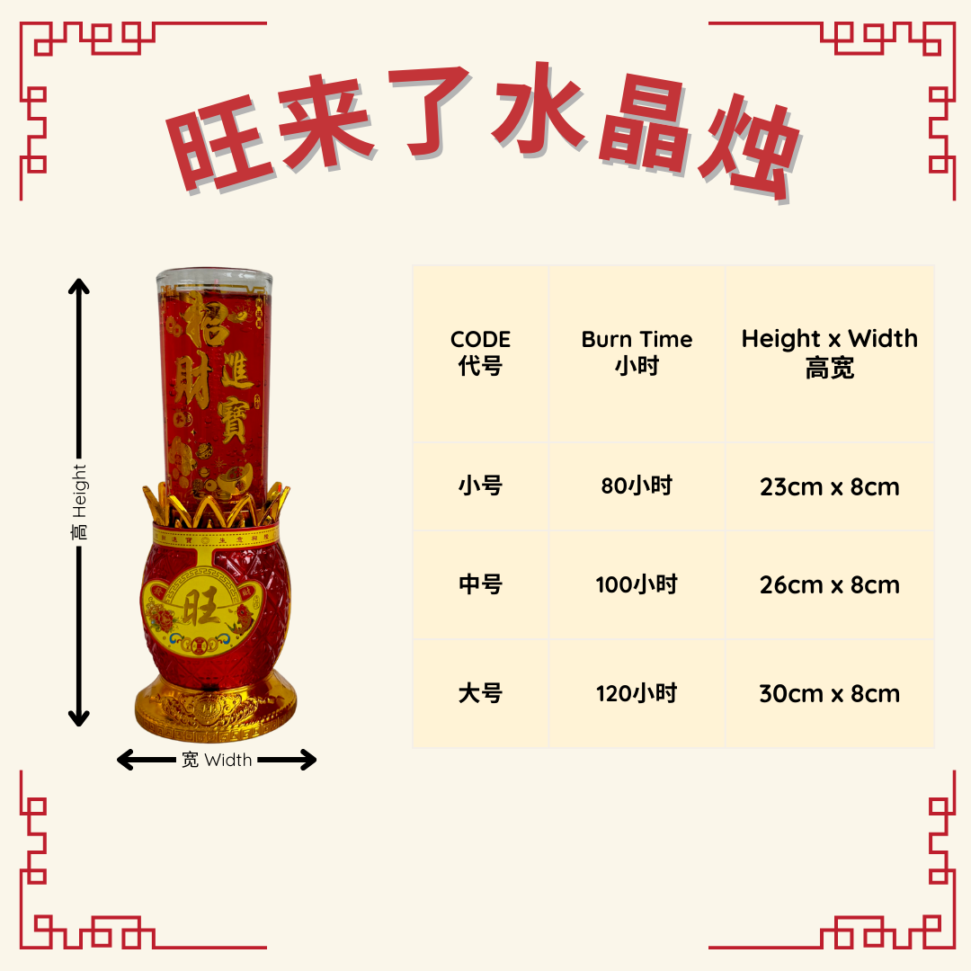 旺来了水晶烛 (Ong Lai Jelly Wax Candle)