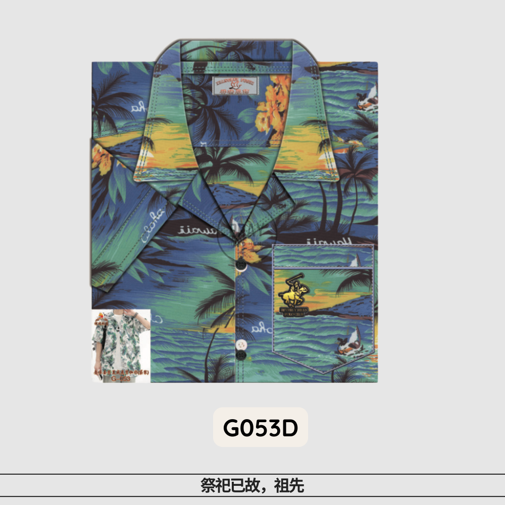 G-053奢华套装夏威夷男工恤（袋装)